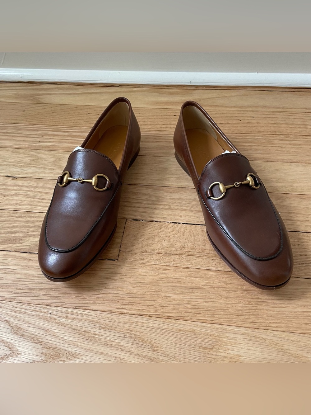 Gucci Brown Horsebit Loafers with Gold Hardware NIB (Sz 36.5)